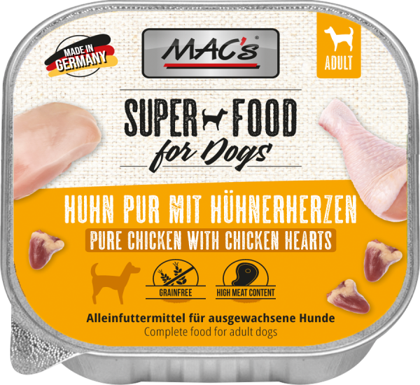 MAC's DOG Huhn pur mit Hühnerherzen 150g