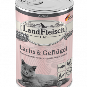 Landfleisch Cat Gelee Lachs+Geflügel 400gD