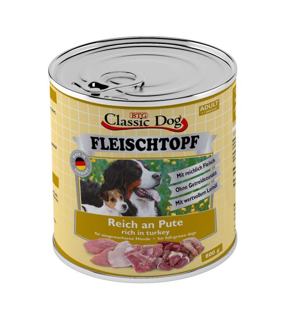 Classic Dog Fleischtopf Pute 800gD