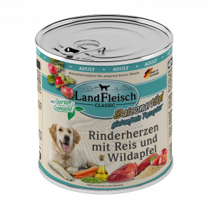 LandFleisch Dog Classic Rinderherz m.Wildapf. 800gD