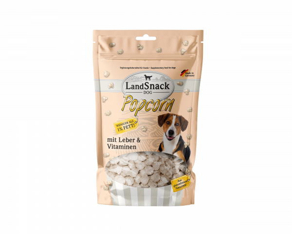 LandSnack Dog Popcorn Leber und Vitaminen 100g